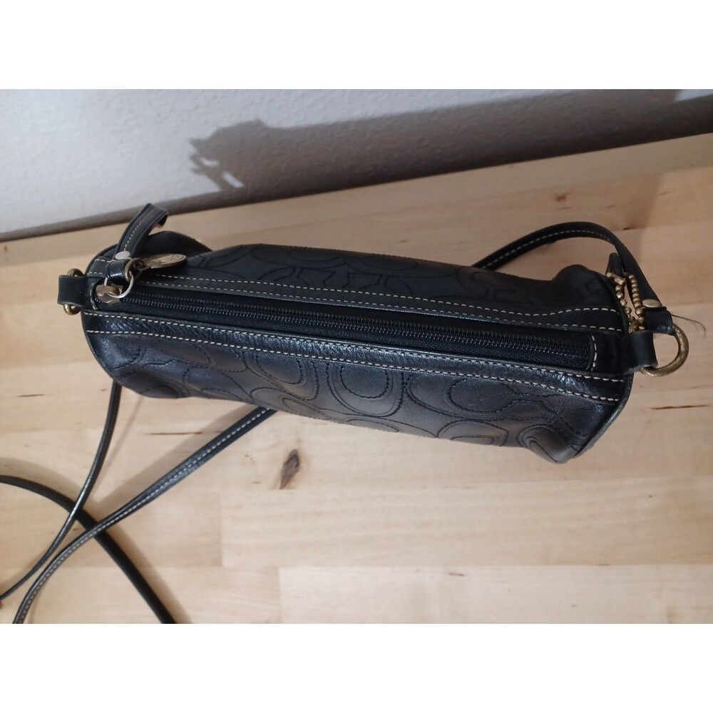 Vintage small Coach Rollbag in black Leather Signature - Picture 6 of 14